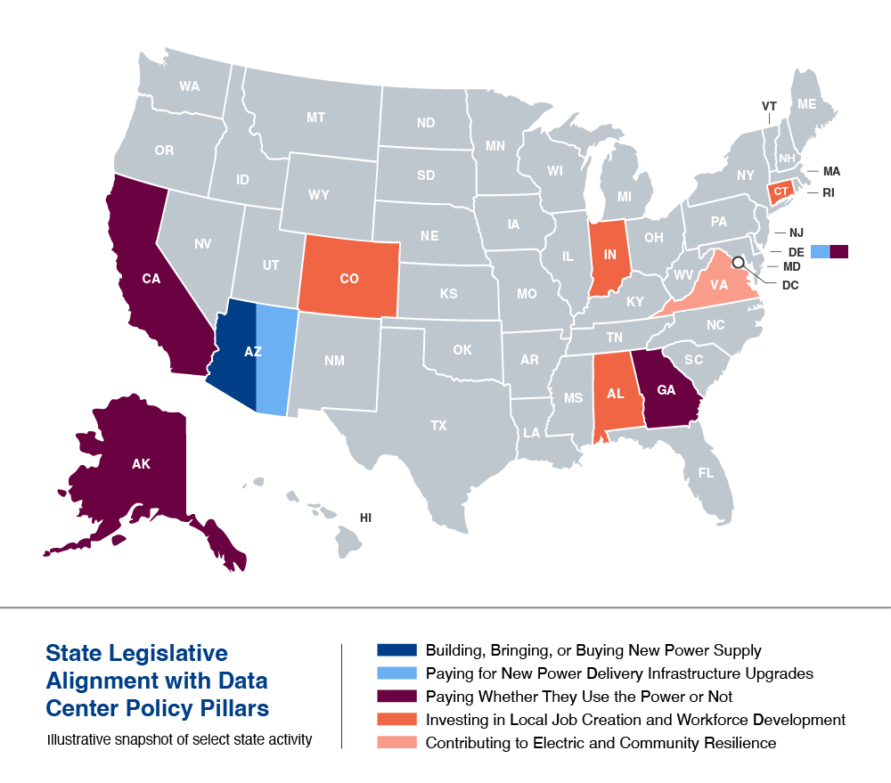 Map of states that have bills aligned with the five RPP policy pillars