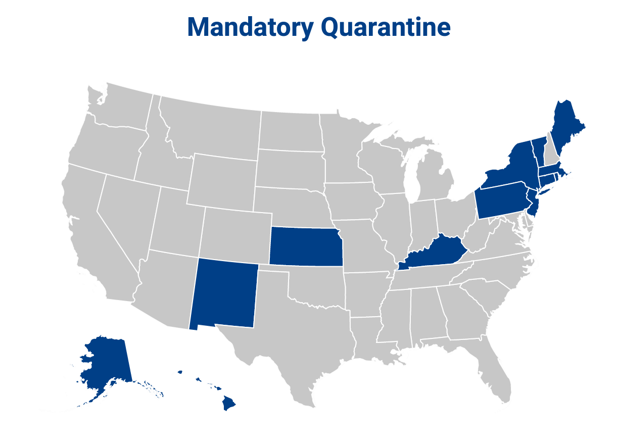 States with Mandatory Quarantine