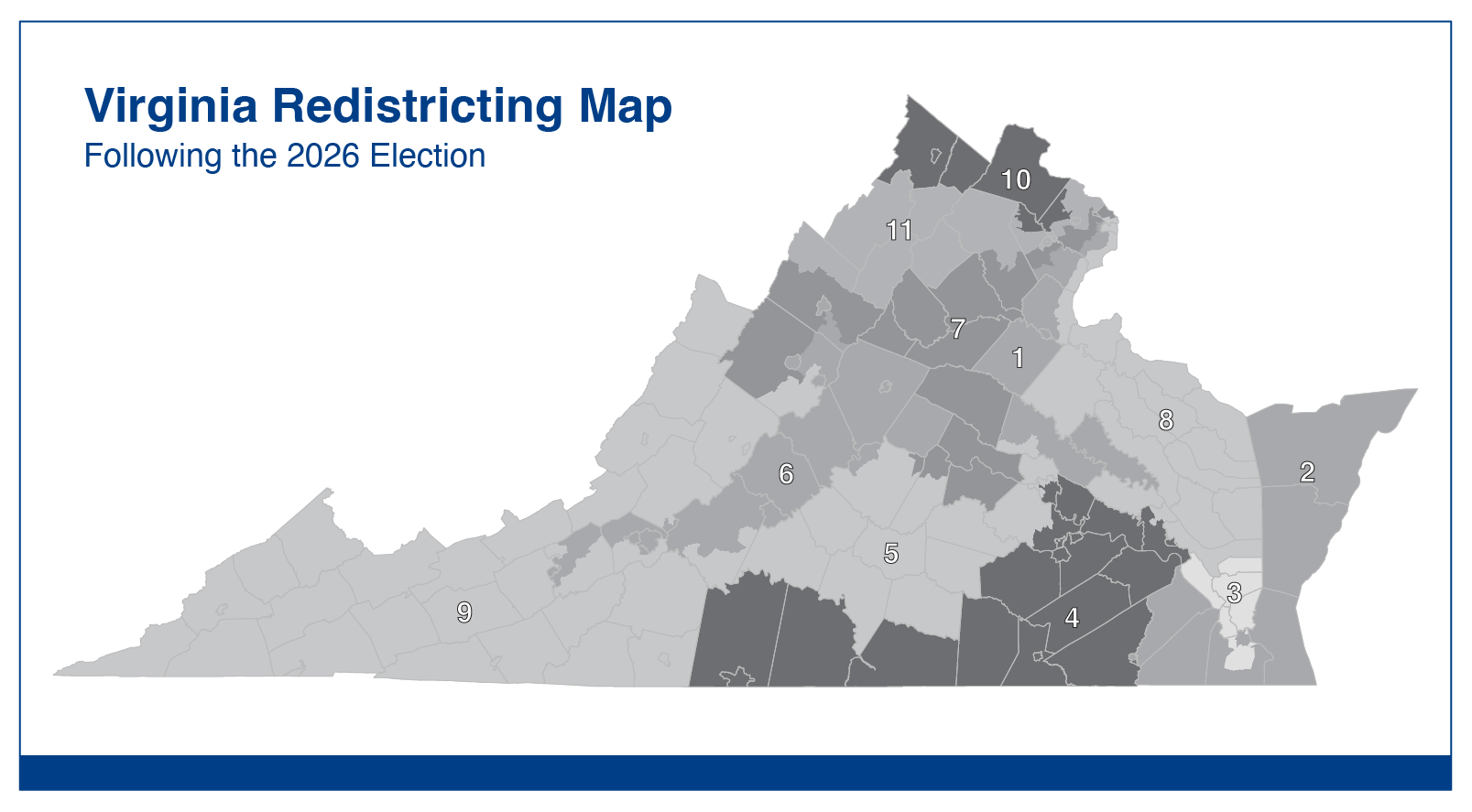 Virginia 2026 Redistricting Map Following 2026 Elections