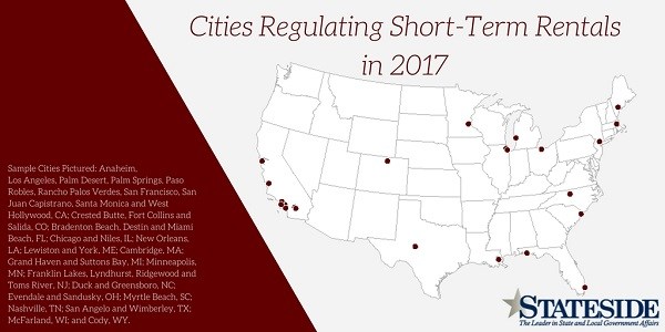 Cities regulating short-term rentals in 2017